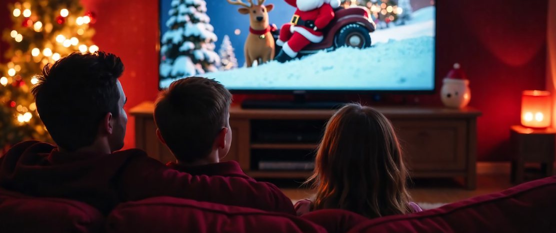 People watch christmas movie