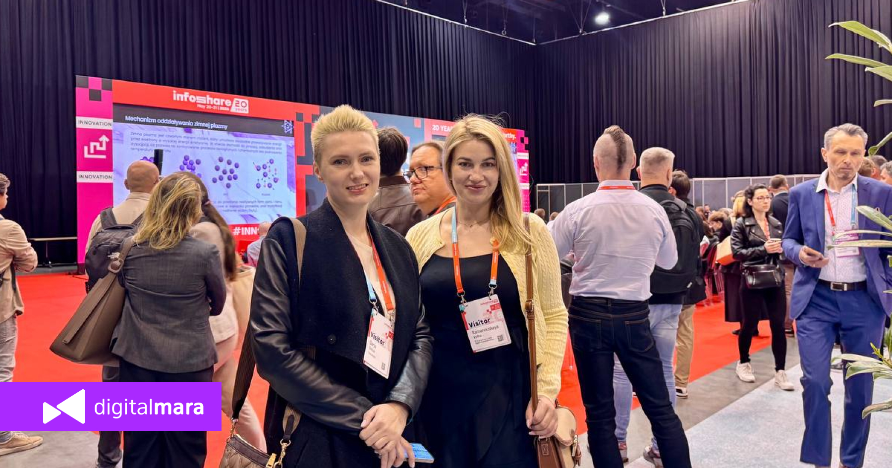 Digitalmara's Strategic Development Manager Volha Ramanouskaya, and Strategic Partnership Manager Darya Orlova at Infoshare 2026